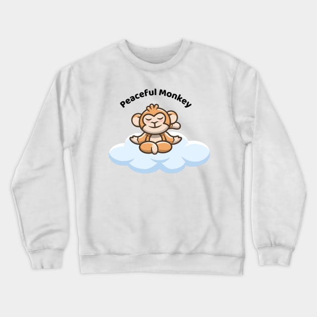 Peaceful Monkey Crewneck Sweatshirt by JojoCraft